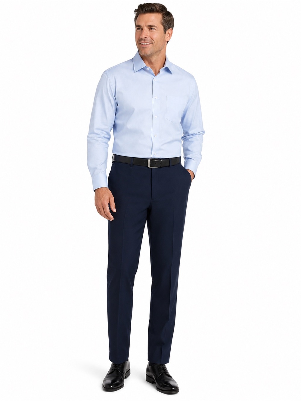 Men's Navy Dress Pants - Modern Fit Flat Front- 1024